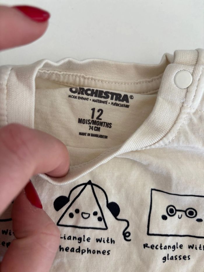 T-shirt beige Orchestra 12 mois - photo numéro 2