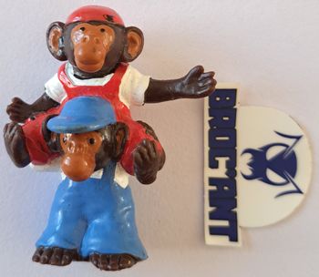 Ancienne figurine publicitaire singes lessive Omo