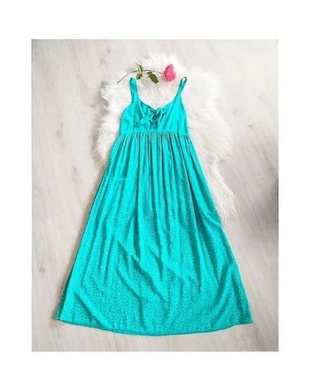 Robe été longue maxi petites fleurs en viscose vert, convient aussi maternité grossesse allaitement