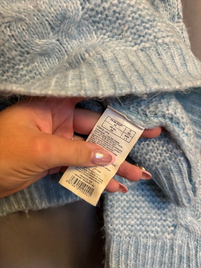 pull tricotée bleu ciel - photo numéro 6