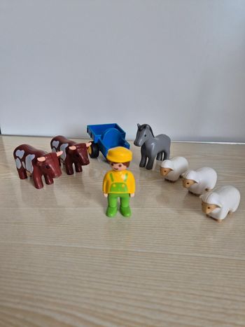 Fermier + animaux playmobil 1.2.3