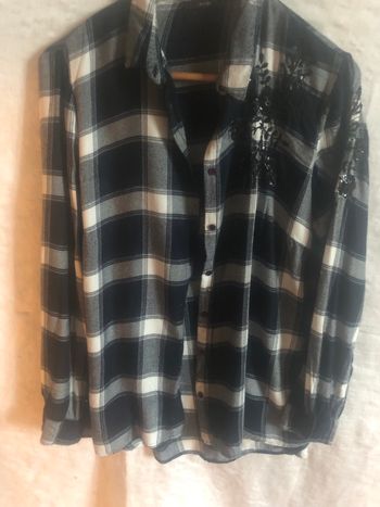 #chemise #kiabi #xl #broderies #perles #carreaux