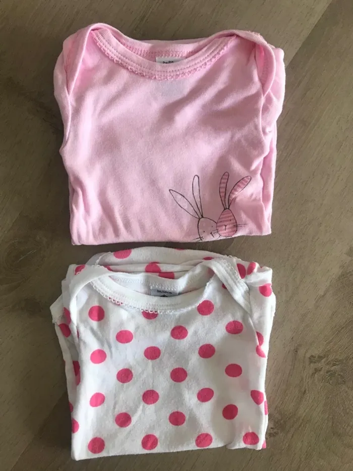 Lot de 2 bodies manches longues Petit Bateau 3 mois - photo numéro 2