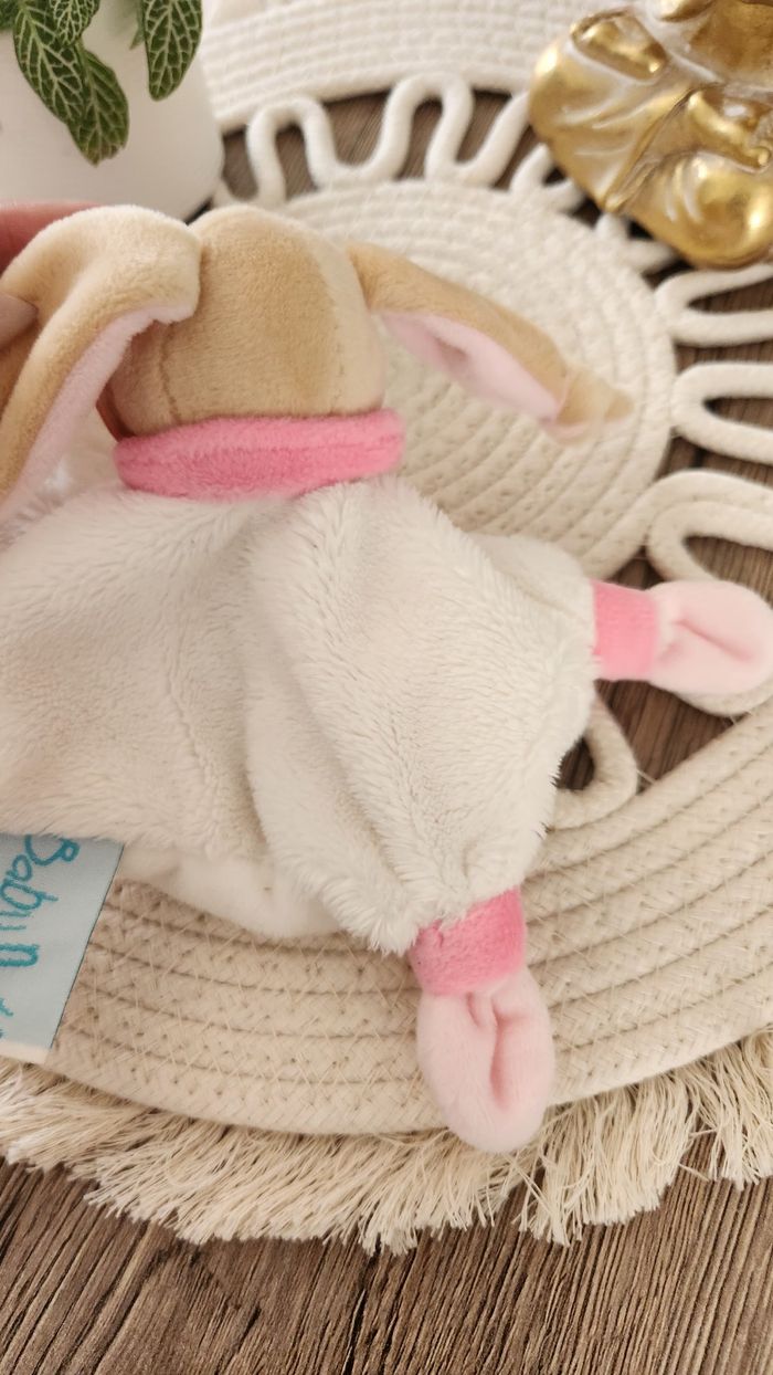 Doudou Lange Lapin Baby Nat Blanc Rose - photo numéro 9