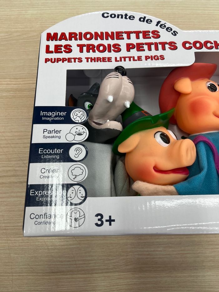 Marionnettes Les Trois Petits Cochons neuves - photo numéro 2