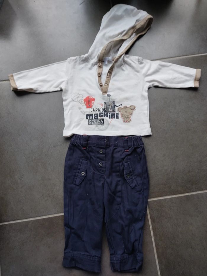 sweat à capuche et pantalon Kitchoun 6 mois - photo numéro 2