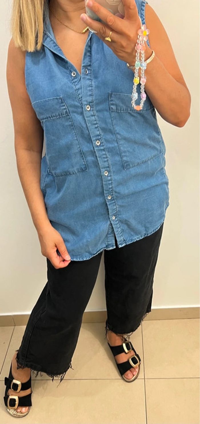 🌸Chemise sans manche en Lyocell Pull & Bear Taille M - photo numéro 5