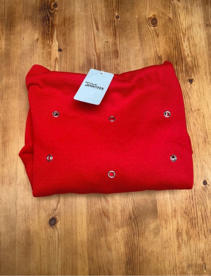 Pull avec capuche en rouge pour femme