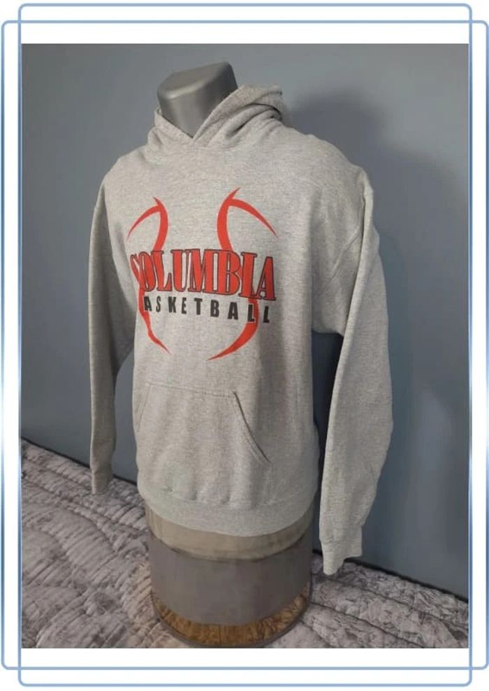 Sweat à capuche  / hoodie gildan - taille M - homme gris sérigraphie (325) - photo numéro 4