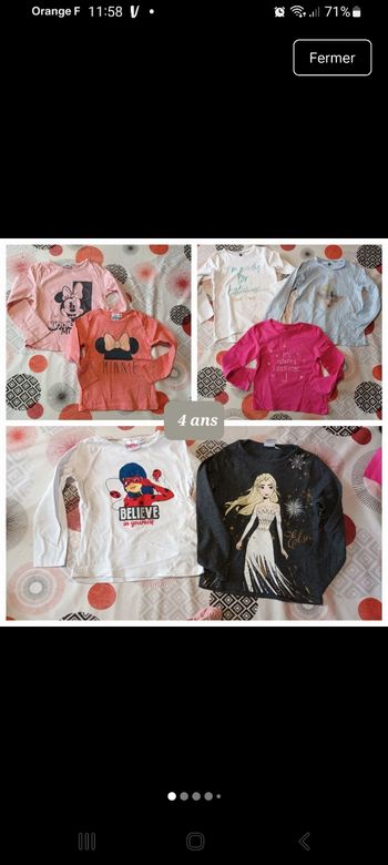 Lot 7 t-shirts manches longues 👧 taille 4 ans