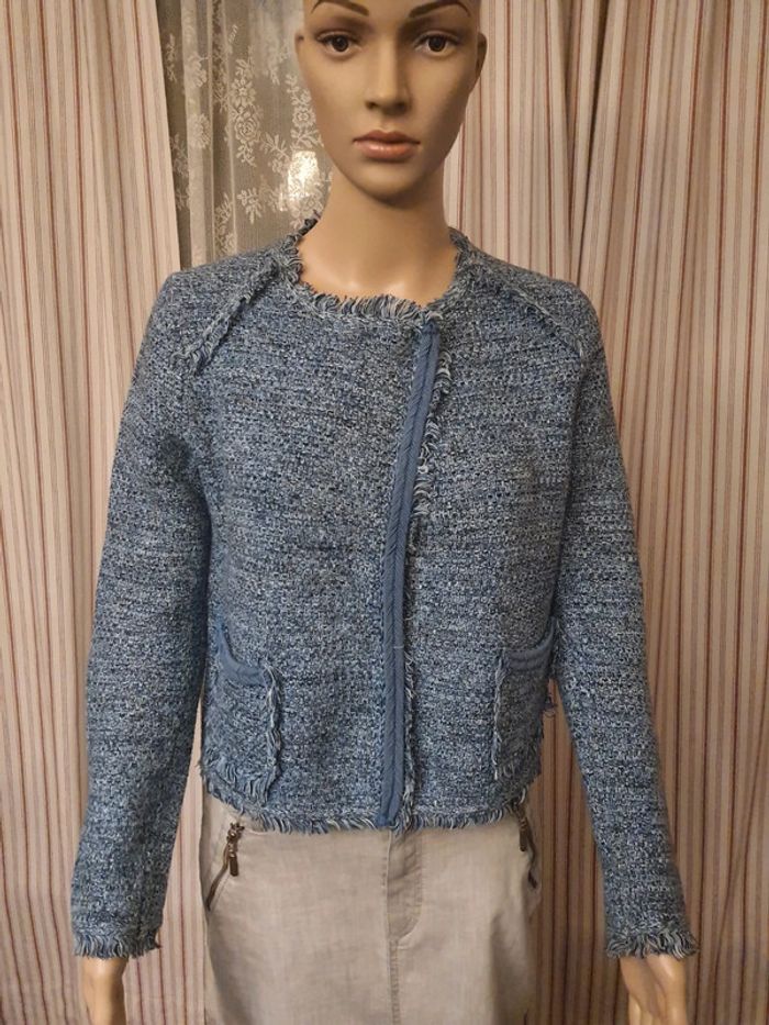 Gilet/veste Stefanel taille S bleu/blanc
