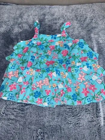 T-shirt bretelle fleurs