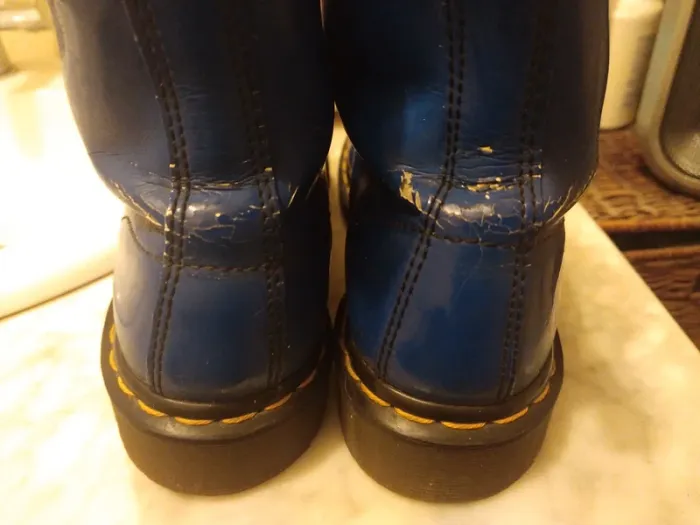 Doc Dr Dc Martens bleu blue roi électrique electric vernis varnish - photo numéro 4