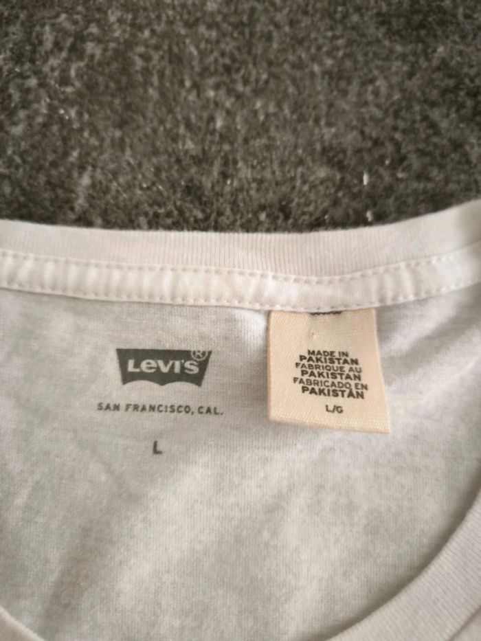 Tee shirt Levi's blanc col rond homme taille L - photo numéro 4