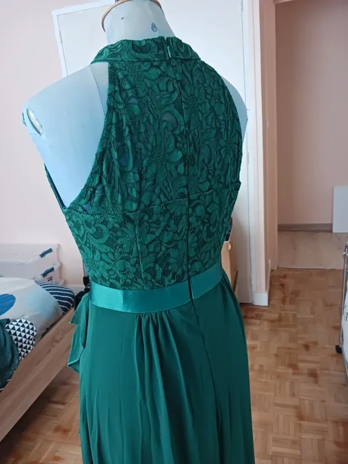 Robe longue verte + étole mousseline - photo numéro 7