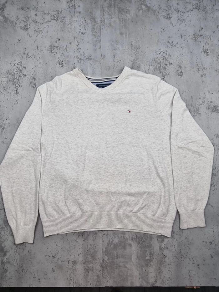 Pull col V Tommy Hilfiger gris clair, L Hommes - photo numéro 4