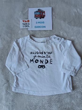 Tshirt 3 mois tape a l oeil