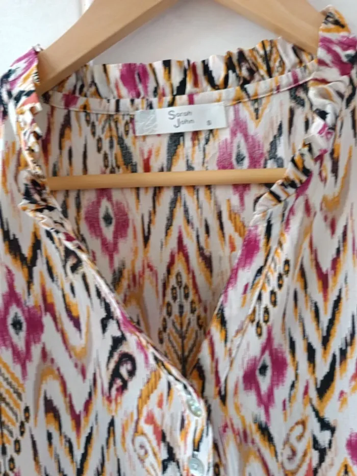 Blouse Sarah John t.36 100% coton - photo numéro 2