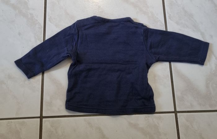 t-shirt manche longue garçon bleu marine tape à l'œil taille 3 mois - photo numéro 3
