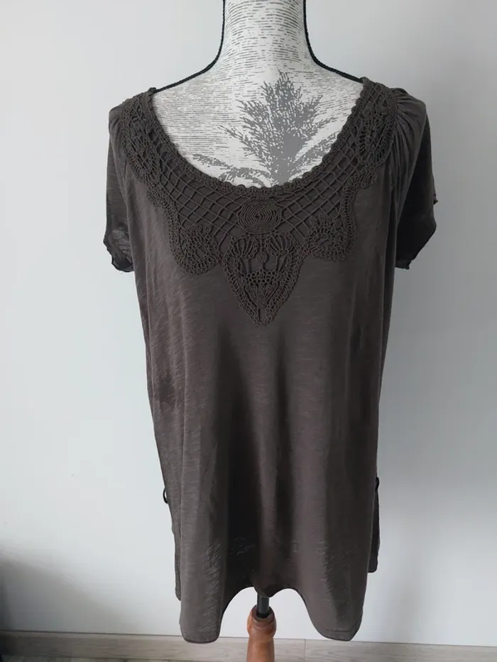 T-shirt Marron "Camïeu" 100% coton