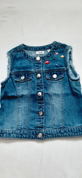 Gilet fille sans manches en jeans