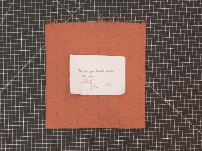 Coupon - Double gaze brodée adele marsala