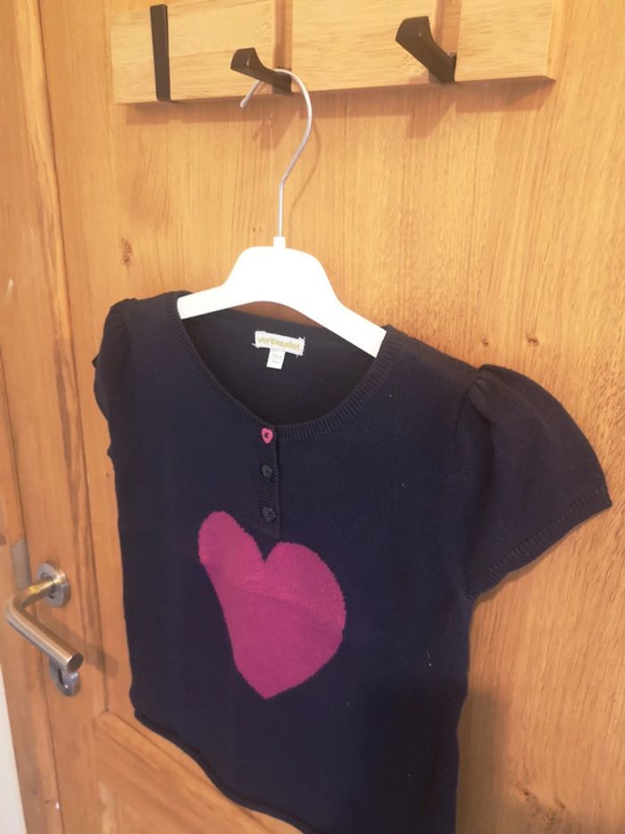 Pull d'hiver en bleu marine et rose Verbaudet 6 ans - photo numéro 2