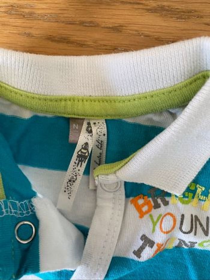 Orchestra Barboteuse / Combishort  turquoise et blanc Taille Naissance - photo numéro 5