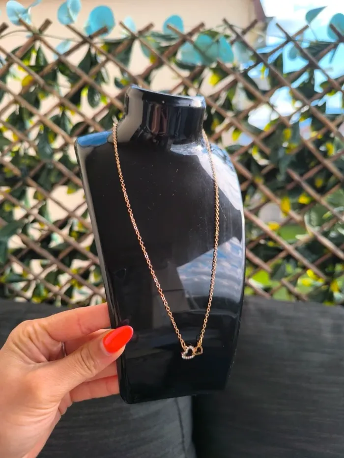 Collier double coeur , neuf , idée cadeau