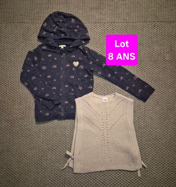Lot de 2 gilets fille - 8 ans