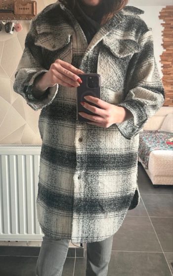 Manteau femme à carreau type chemise