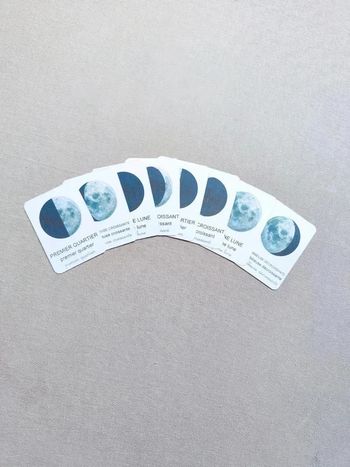 Cartes de nomenclature des phases de la lune