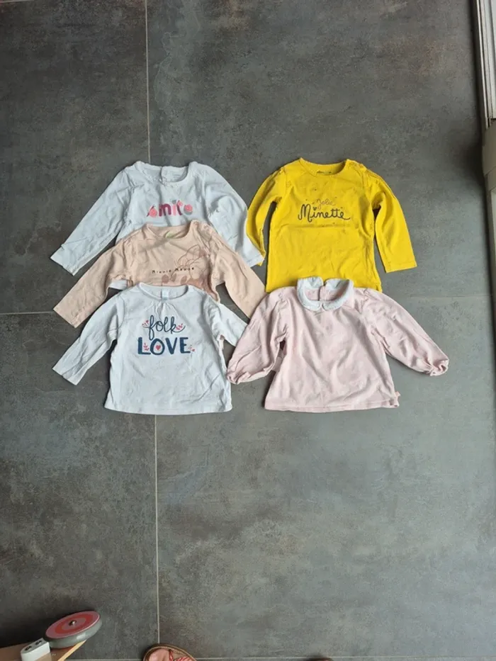 Lot de hauts manches longues 18 mois fille