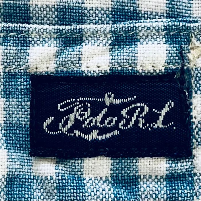 Polo/chemise/T.shirt à carreaux bleu clair et blanc Polo Ralph Lauren (logo brodé), homme, taille XL - photo numéro 7