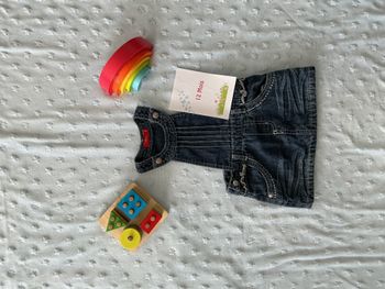 robe salopette en jean bleu poches cotés 12 mois tissaia
