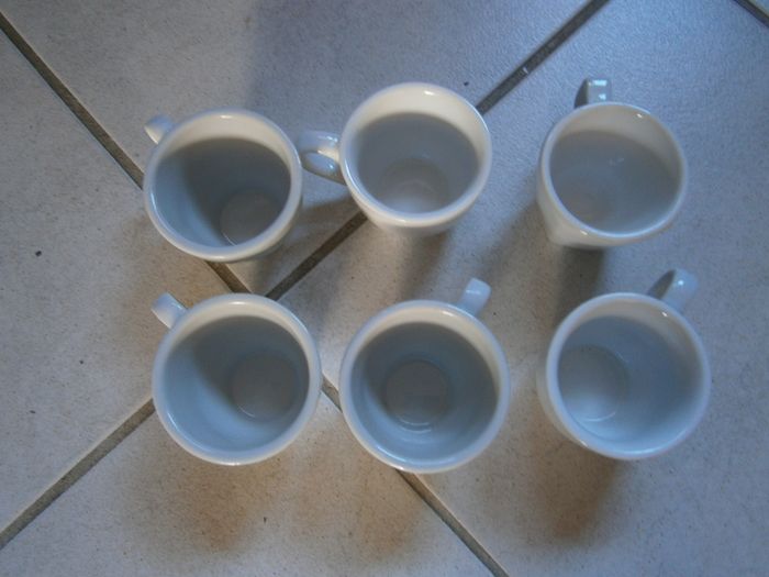Lot de 6 tasses variées à espresso en céramique blanche - photo numéro 2