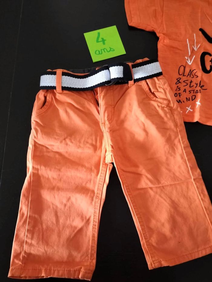 Ensemble Pantalon et T-shirt Orange 4 ans - photo numéro 3