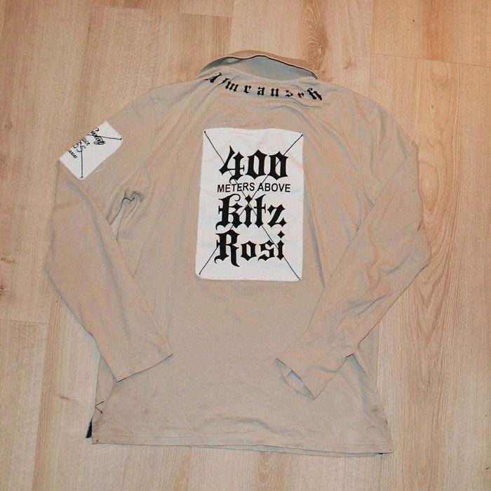 High Society Designed for Ritz Rosi Polo Col V Beige Homme Exclusive Vintage Deer Y2K (Taille M) - photo numéro 10
