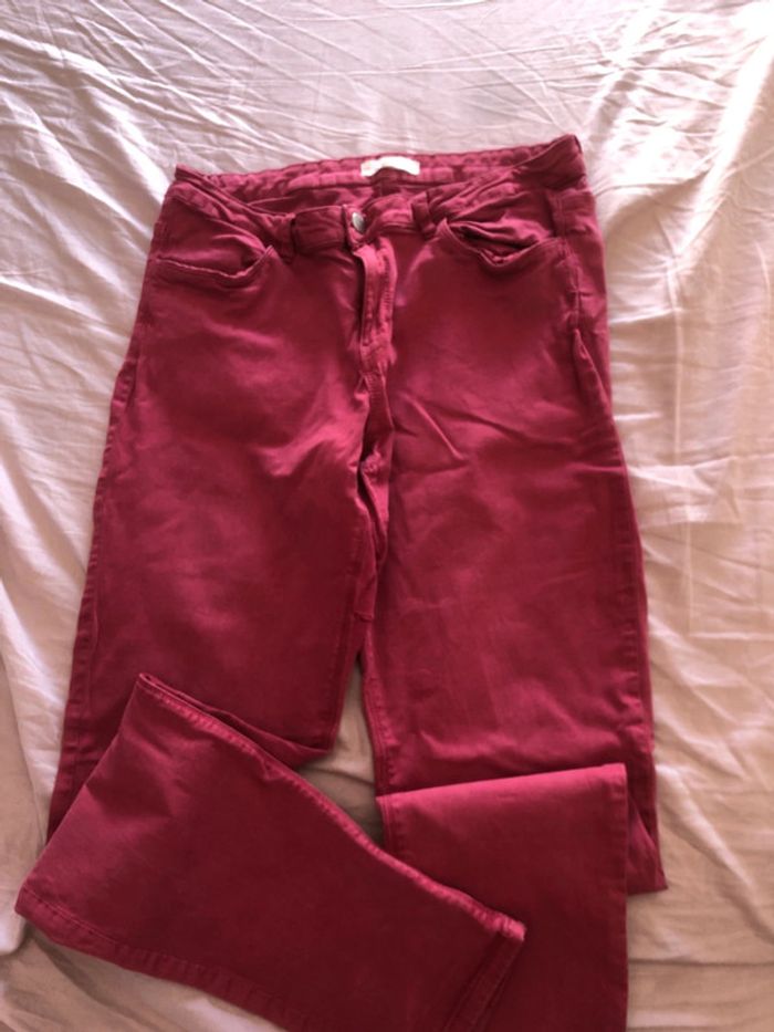 Pantalon jean rouge bordeaux TB état taille 44