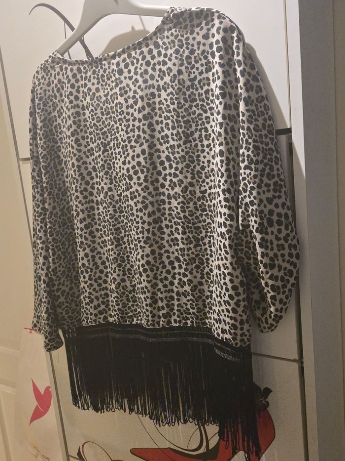Gilet kimono leopard à franges T.40/42 H&M Divided - photo numéro 4