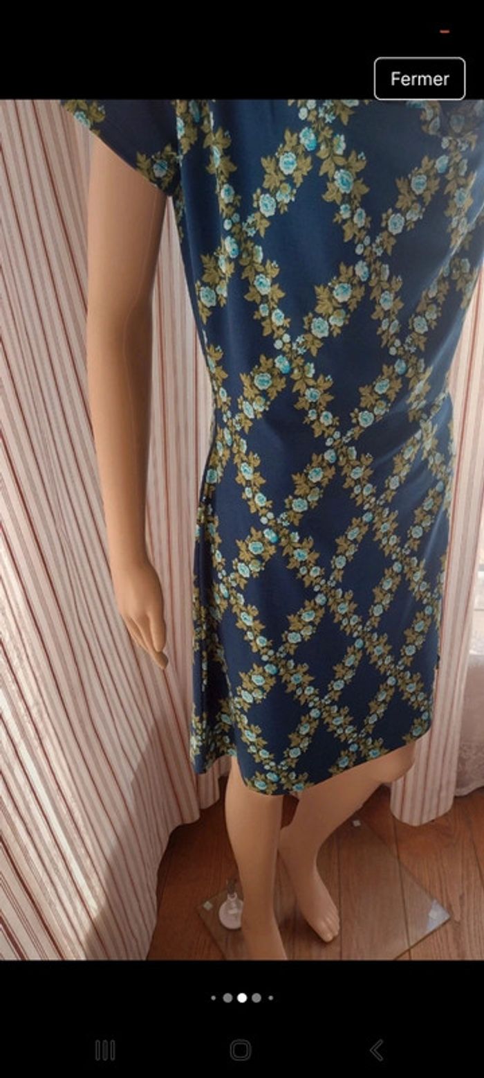 Robe fond bleu fleuries King Louie  taille M - photo numéro 11