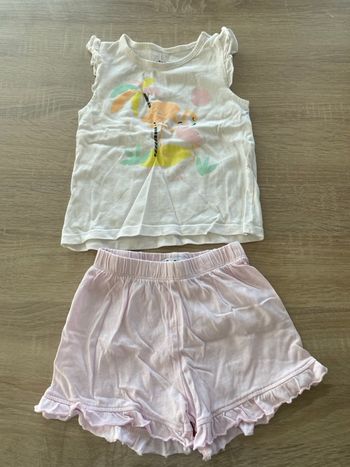 Pyja-short flamant rose 24 mois fille 