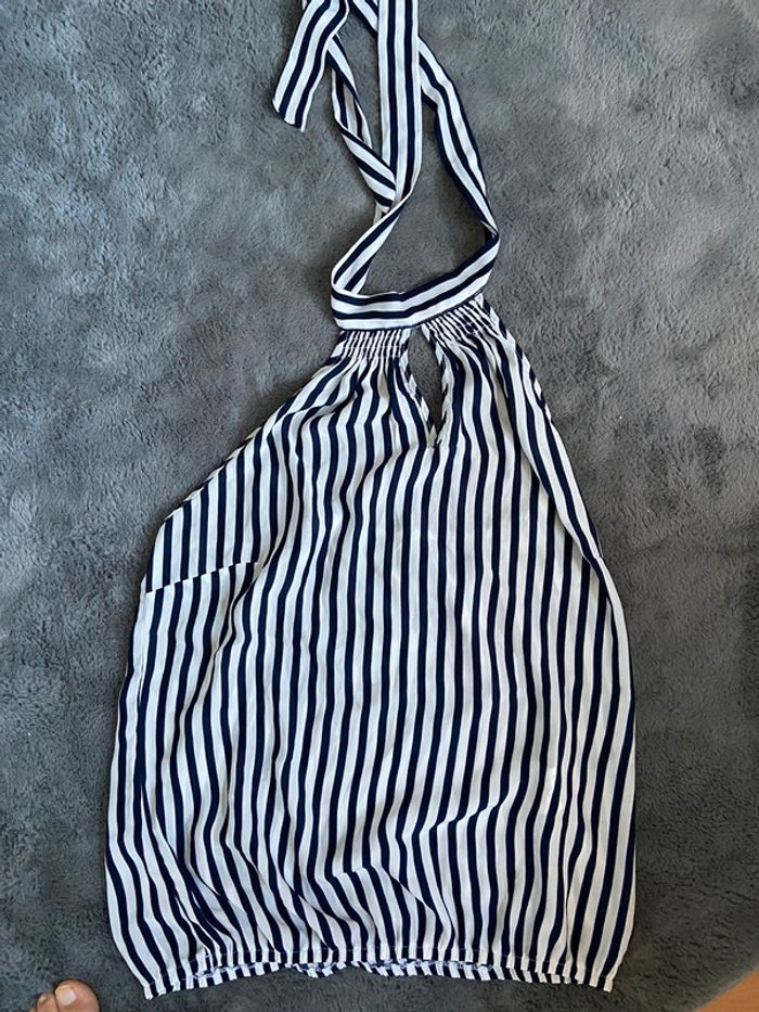 Débardeur étam bleu marine et blanc 40