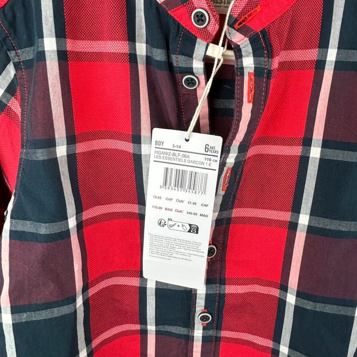 Jolie chemise garçon à carreaux rouge, 6 ans, orchestra - photo numéro 6
