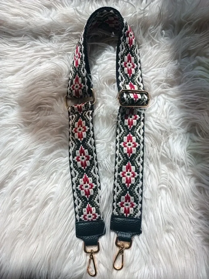 Bandoulière pour sac en acier inoxydable et tissé avec liseré doré Easyclothes Neuf