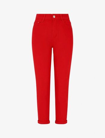 Jean mom taille haute rouge💄 tendance XXL