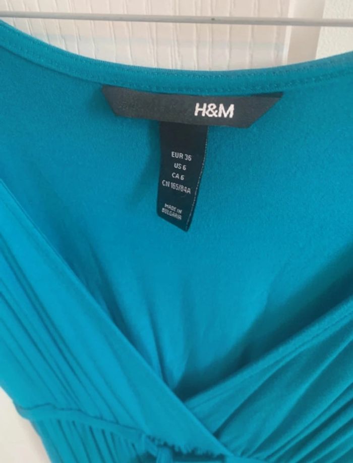 Robe femme H&M taille 36 turquoise - photo numéro 2