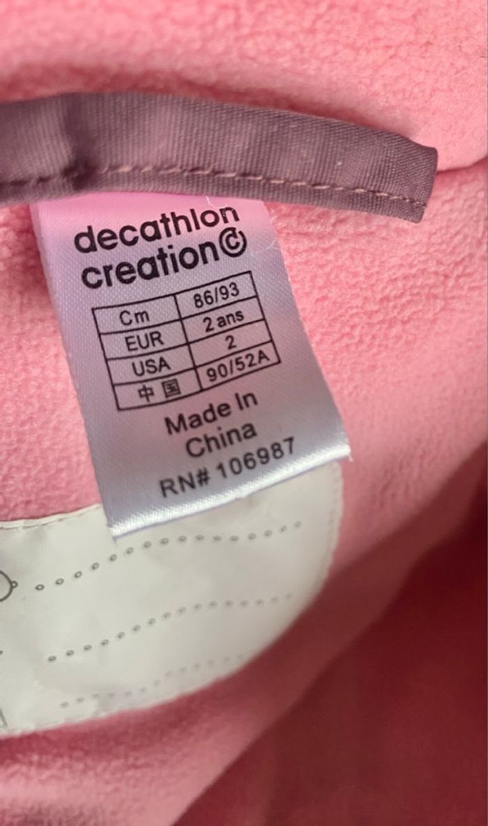 combinaison de ski bébé fille 2 ans 86/93 cm decathlon rose prune imperméable - photo numéro 10