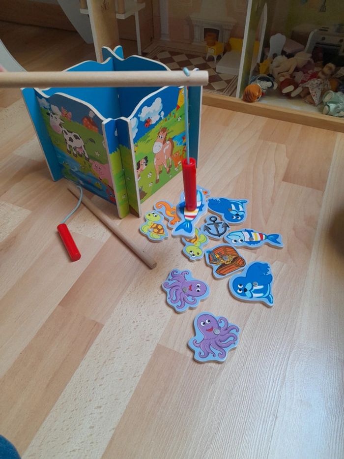 Peche a la ligne en bois aimanté - photo numéro 2