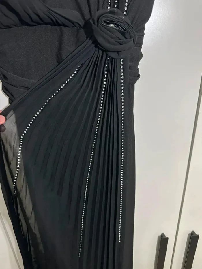 Robe noire longue pour soirée chic Taille S - photo numéro 5